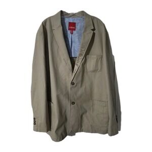 IZOD Cotton Blazer Sport Coat Jacket, Tan, Men's Size XXL